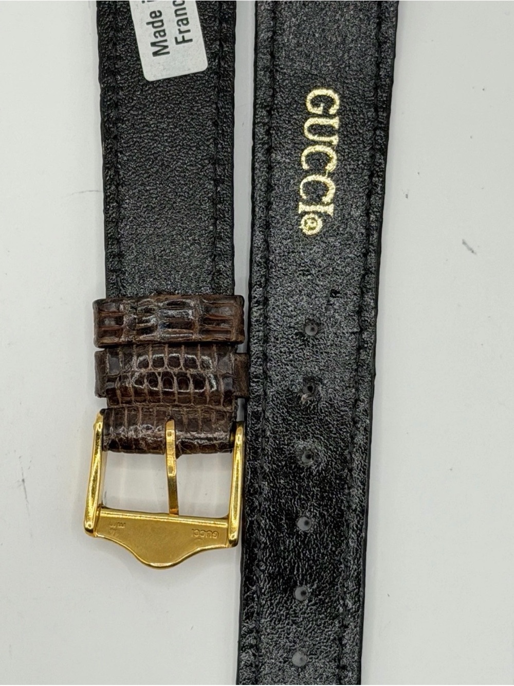 Gucci Genuine Brown Lizard Leather Watch Strap 16MM #GS135 - Picture 5 of 5
